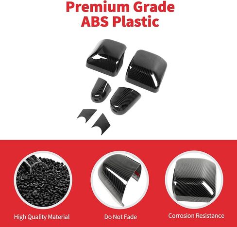 Carbon Fiber Side Mirror Cover, Rearview Mirrors Decoration Trim Kit Fit for 2018-2024 Jeep Wrangler JL JLU & Gladiator JT in Saudi Arabia