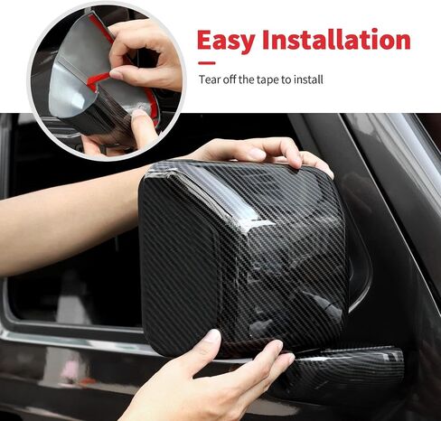 Carbon Fiber Side Mirror Cover, Rearview Mirrors Decoration Trim Kit Fit for 2018-2024 Jeep Wrangler JL JLU & Gladiator JT in Saudi Arabia