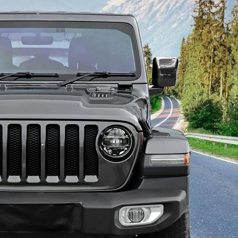 Carbon Fiber Side Mirror Cover, Rearview Mirrors Decoration Trim Kit Fit for 2018-2024 Jeep Wrangler JL JLU & Gladiator JT in Saudi Arabia