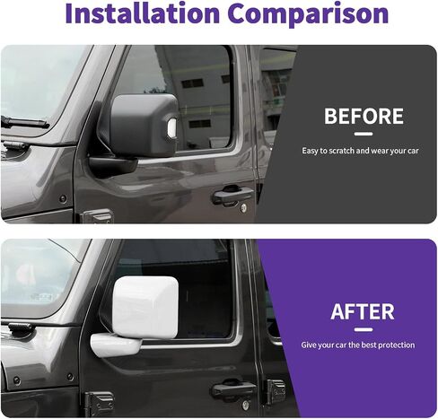 Carbon Fiber Side Mirror Cover, Rearview Mirrors Decoration Trim Kit Fit for 2018-2024 Jeep Wrangler JL JLU & Gladiator JT in Saudi Arabia