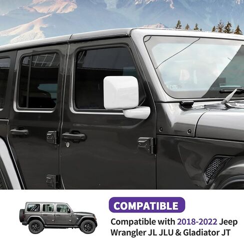 Carbon Fiber Side Mirror Cover, Rearview Mirrors Decoration Trim Kit Fit for 2018-2024 Jeep Wrangler JL JLU & Gladiator JT in Saudi Arabia