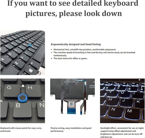 لوحة مفاتيح بديلة للكمبيوتر المحمول Dell Latitude E5450 E5470 7480 7490 5480 5488 مع مؤشر، بدون إطار تخطيط أمريكي in Saudi Arabia