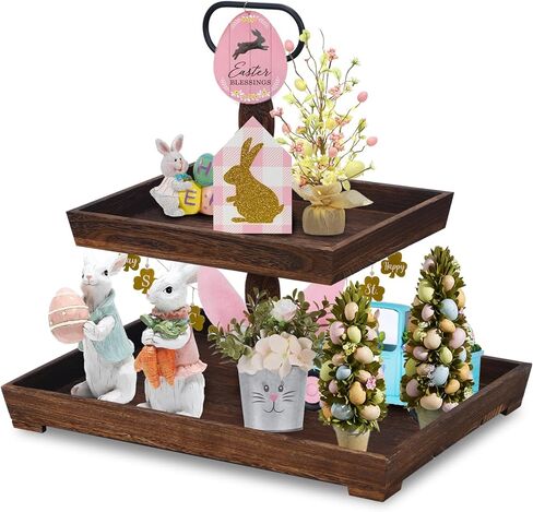 حامل صينية بطبقتين من YGEOMER، ديكور صينية متدرجة لعيد القديس باتريك للمنزل والمطبخ والمكتب وديكور الحفلات in Kuwait