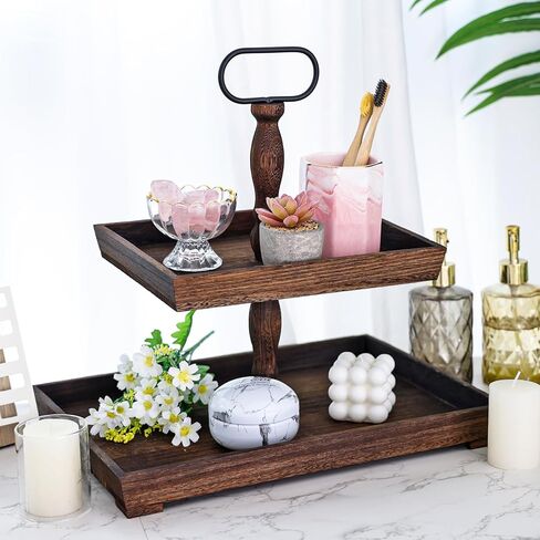 حامل صينية بطبقتين من YGEOMER، ديكور صينية متدرجة لعيد القديس باتريك للمنزل والمطبخ والمكتب وديكور الحفلات in Kuwait