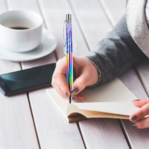 4 Pcs Colorful Metal Ballpoint Pen, Unique Metal Bling Dynamic Liquid Sand Pen with Black Ink Office Supplie Gifts Pens for Christmas Engagement Wedding Birthday Mother Day in Saudi Arabia