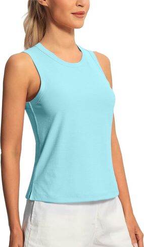 Hiverlay Workout Tank Tops for Women Sleeveless Athletic Cropped Tank Top Sports Gym Muscle Running Shirts in Saudi Arabia