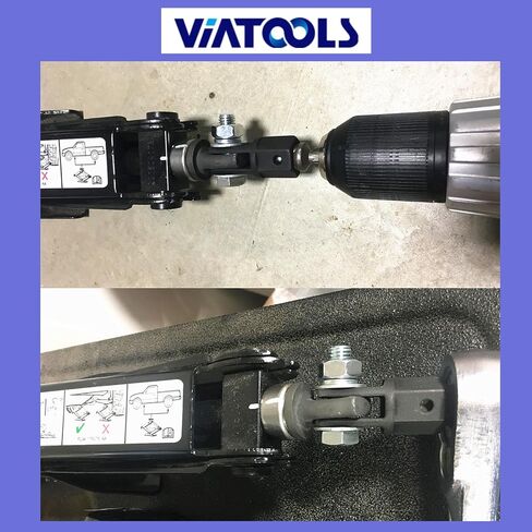1/2" Scissor Jack Adapter for Use with 1/2 Inch Drive/Impact Drills/Ratchet or Standard Drive Sockets or 13/16 Inch Lug Wrench (2 Pcs Set Silver) in Kuwait