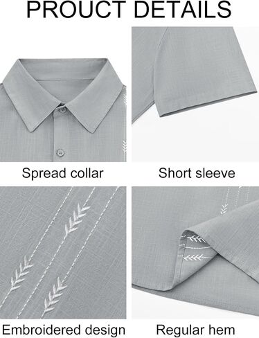 Runcati Mens Linen Shirt Guayabera Cuban Short Sleeve Button Down Cotton Summer Beach Hippie Shirts in Saudi Arabia