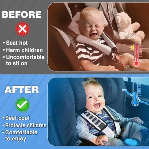 غطاء مظلة الشمس لمقعد السيارة للأطفال - مركبات سميكة ثنائية الطبقة، درجة حرارة أكثر برودة مقاعد السيارة للرضع عاكسة للحرارة، حماية من الأشعة فوق البنفسجية غطاء مقعد السيارة للأطفال الصغار ملحقات السفر in Kuwait