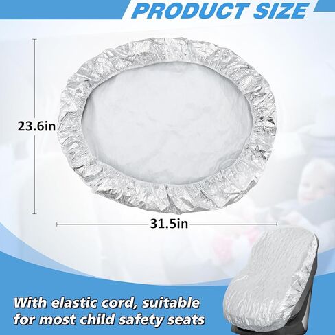 غطاء مظلة الشمس لمقعد السيارة للأطفال - مركبات سميكة ثنائية الطبقة، درجة حرارة أكثر برودة مقاعد السيارة للرضع عاكسة للحرارة، حماية من الأشعة فوق البنفسجية غطاء مقعد السيارة للأطفال الصغار ملحقات السفر in Kuwait