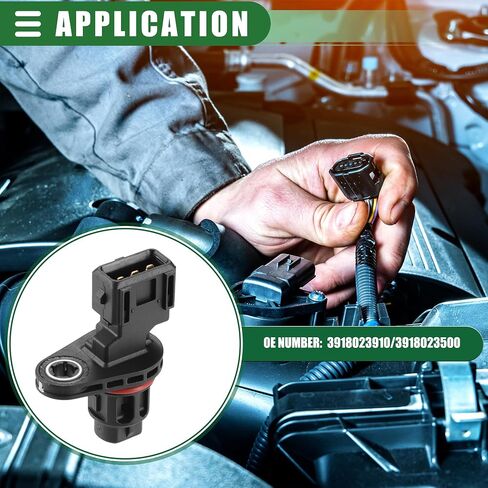 Motoforti Engine Camshaft Position Sensor, Cam Position Sensor, for Kia Spectra 2004-2009, ABS, No.3918023910/3918023500, Black in Saudi Arabia