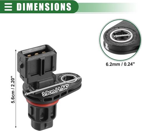 Motoforti Engine Camshaft Position Sensor, Cam Position Sensor, for Kia Spectra 2004-2009, ABS, No.3918023910/3918023500, Black in Saudi Arabia