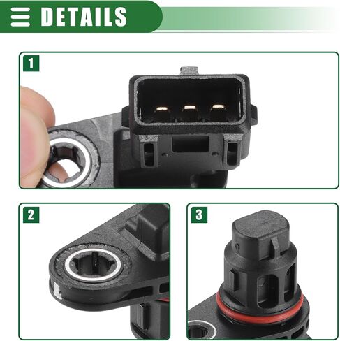 Motoforti Engine Camshaft Position Sensor, Cam Position Sensor, for Kia Spectra 2004-2009, ABS, No.3918023910/3918023500, Black in Saudi Arabia
