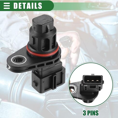 Motoforti Engine Camshaft Position Sensor, Cam Position Sensor, for Kia Spectra 2004-2009, ABS, No.3918023910/3918023500, Black in Saudi Arabia