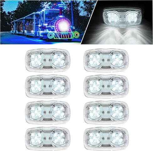 8 قطع 12 فولت LED ضوء المقطورة 10 مصابيح LED للعلامات الجانبية ضوء مزدوج لتخليص بولس أضواء مؤشر مقاومة للماء مناسبة للشاحنات والتخييم والقوارب والحافلات باللون الأبيض in Kuwait