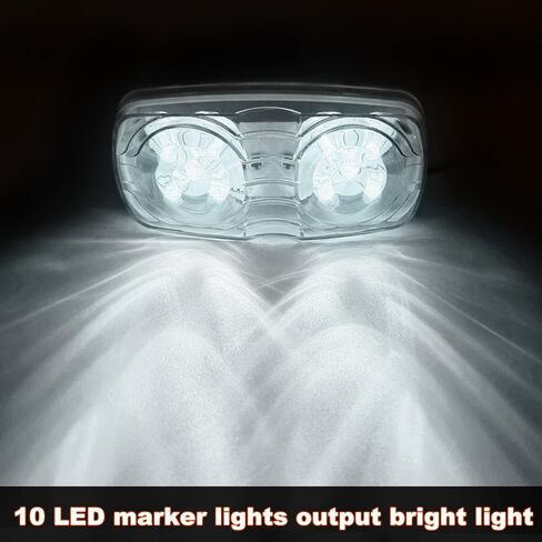 8 قطع 12 فولت LED ضوء المقطورة 10 مصابيح LED للعلامات الجانبية ضوء مزدوج لتخليص بولس أضواء مؤشر مقاومة للماء مناسبة للشاحنات والتخييم والقوارب والحافلات باللون الأبيض in Kuwait