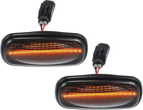 LED Side Marker Repeater Sequential Flowing Turn Signal Light XGB000030 for Land Rover Freelander 2002 Plastic Smoked Lens Amber Light (Set of 2) in Saudi Arabia
