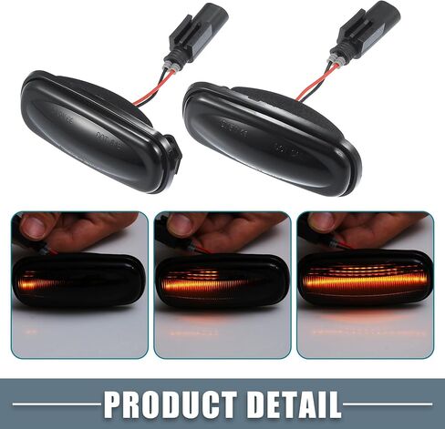 LED Side Marker Repeater Sequential Flowing Turn Signal Light XGB000030 for Land Rover Freelander 2002 Plastic Smoked Lens Amber Light (Set of 2) in Saudi Arabia