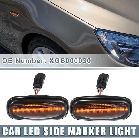 LED Side Marker Repeater Sequential Flowing Turn Signal Light XGB000030 for Land Rover Freelander 2002 Plastic Smoked Lens Amber Light (Set of 2) in Saudi Arabia