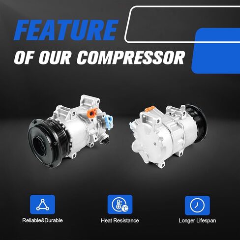 ضاغط تكييف هواء مكيف الهواء مع قابض، متوافق مع Toyota Camry 2007-2009/RAV4 2006-2008 2.4L FWD GAS، ضاغط تكييف الهواء، استبدال # CO 11178JC، 8831006240 in Kuwait