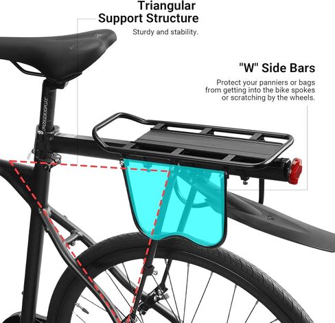 Himiway Rear Bike Rack with Rear Seat Cushion, Bicycle Cargo Rack with Fender Detachable Reflectors, Adjustable Bicycle Carrier Aluminum Alloy Bike Luggage Rack in Saudi Arabia