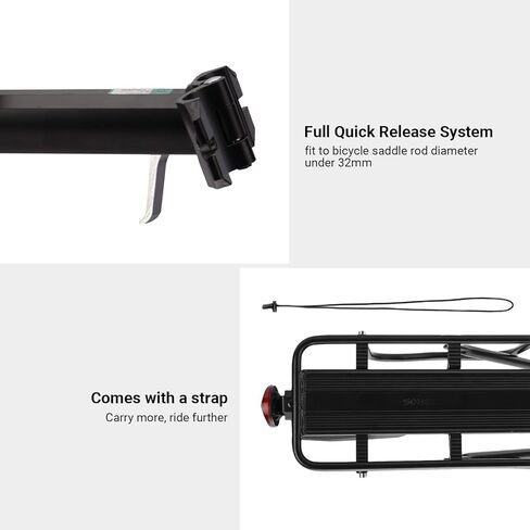 Himiway Rear Bike Rack with Rear Seat Cushion, Bicycle Cargo Rack with Fender Detachable Reflectors, Adjustable Bicycle Carrier Aluminum Alloy Bike Luggage Rack in Saudi Arabia
