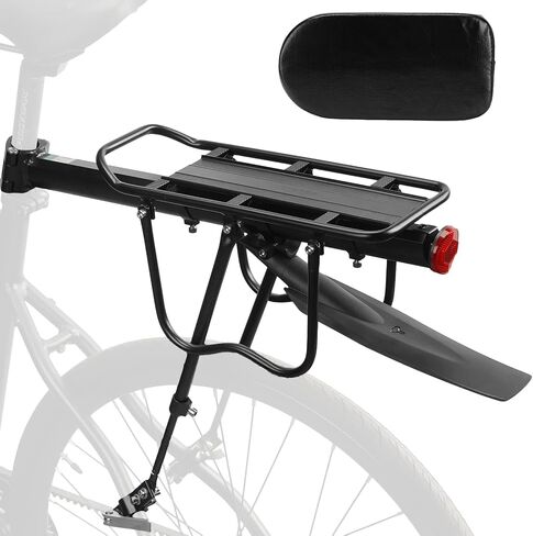 Himiway Rear Bike Rack with Rear Seat Cushion, Bicycle Cargo Rack with Fender Detachable Reflectors, Adjustable Bicycle Carrier Aluminum Alloy Bike Luggage Rack in Saudi Arabia