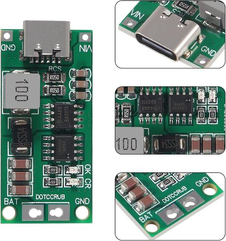 3PCS 18650 Lithium Battery Multi-Cell 2S 3S 4S Type-C to 8.4V 12.6V 16.8V Step-Up Boost LiPo Polymer Li-Ion Charger 7.4V 11.1V 14.8V （3S-2A） in Saudi Arabia