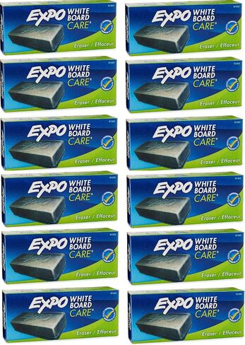 ممحاة سبورة بيضاء للمسح الجاف من Expo 81505، كومة ناعمة، 5 1/8 عرض × 1 4 ارتفاع - عبوة من 12 قطعة in Saudi Arabia