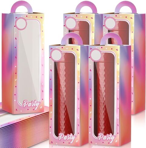 Resurhang 36 Pcs Hot Pink Girls Party Favor Boxes Pink Doll Princess Gift Boxes Holographic Iridescence Shiny Candy Boxes Treat Goodie Bag for Birthday Bachelorette Party Decorations Supplies in Saudi Arabia