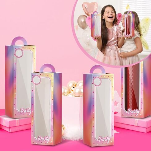 Resurhang 36 Pcs Hot Pink Girls Party Favor Boxes Pink Doll Princess Gift Boxes Holographic Iridescence Shiny Candy Boxes Treat Goodie Bag for Birthday Bachelorette Party Decorations Supplies in Saudi Arabia