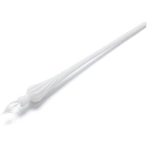 White Handmade Glass Dip Pen, High Borosilicate Glass Elegant Crystal Glass Pen for Writing, Drawing, Signatures, Calligraphy, Decoration Drawing Pens