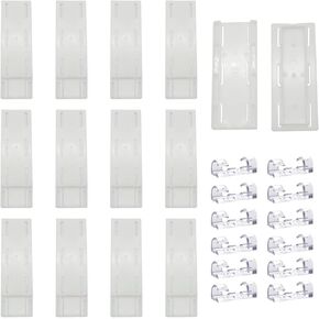 12 قطعة من حامل شريط الطاقة ذاتي اللصق، حامل شريط الطاقة مثبت على الحائط بدون ثقب مع 12 قطعة من مشابك تخزين الكابلات الشفافة لتخزين مقبس المنزل والمكتب (إجمالي 24 قطعة) in Kuwait