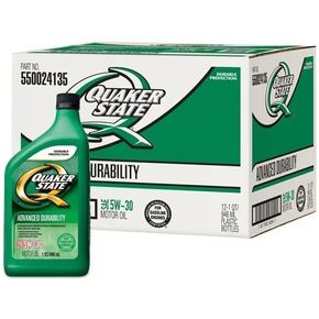 Quaker State 5W-30 Advanced Durability Motor Oil - 1 Quart Bottle, (Pack of 12)