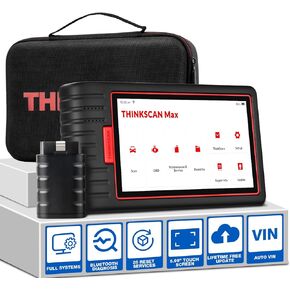 Thinkscan Max Car Diagnostic Scan Tool for All Vehicles All System OBD2 Scanner with 28 Maintenance Functions, AutoVIN/EPB/BMS/SAS/ABS Bleeding/Oil/Injector/TPMS Sevices Code Reader