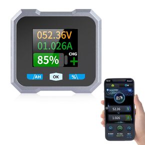 Koolertron Battery Monitor 400A 10-100V 1.8 inch Display Wireless Voltage Current Meter for RV Car Motor Boat Motorhome Golf cart Solar System