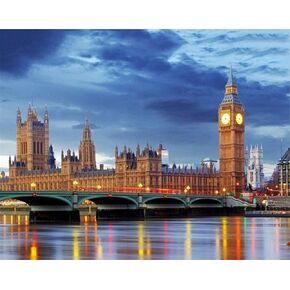 ABEUTY DIY Paint by Numbers for Adults Beginner - Big Ben 16x20 inches Number Painting Anti Stress Toys (No Frame)