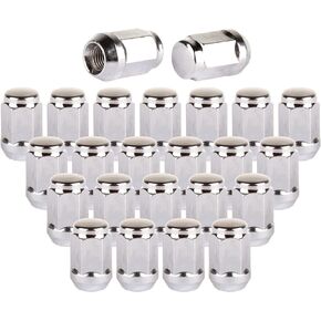 ECCPP 7/16 Wheel Lug Nuts 24Pcs 7/16-20 Silver Chrome Bulge Acorn 1.38" Closed-End Long Socket Lug Bolts for 1979-1986 for K1500 1968-1986 for Chevrolet K10 Suburban| 1975-1986 for K5 Blazer