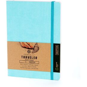 Pentalic 6" x 8" Pocket Sketchbook Traveler Journal, 160 Pages, Turquoise