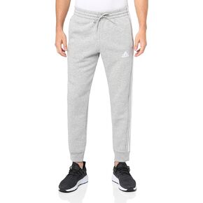 adidas Men's Essentials Fleece 3-Stripes Tapered Cuff Pants, Medium Grey Heather, X-Large/Short