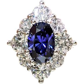 925 sterling silver sapphire blue Women's wedding ring crime ring emerald full diamond cubic zirconia ring CZ Timeless Jewelry Findings Earring Backs Findings