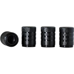 Black Anodized Aluminum Tire Valve Caps - 4 pcs/Pack, Corrosion Resistant Universal Valve Stem Caps, Tire Caps for Cars, Trucks, Motorcycles, SUVs, and Bikes