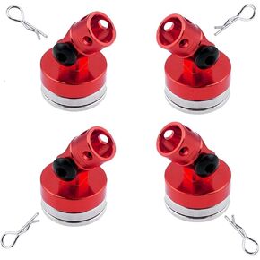 RC Invisible Body Mounts, 4PCS Red Alloy Magnetic Invisible Body Post Column for HSP Redcat Himoto Traxxas SCX10 4WD 1/10 RC Car