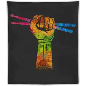 Drum Musiccian Drumstick Drummer 3d HD Print Wall Art Hanging Tapestry Fashion Home Art Kitchen Living Room Bedroom Decorations, All-Season, 60 x 50 inch