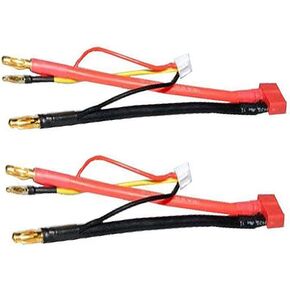 2pcs 4mm Bullet Banana to Female T-Plug LiPo Battery Lead Wire & JST-XH Balance for 2S 7.4V LiPo Batteries