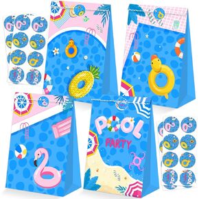24 قطعة من أكياس هدايا حفلات حمام السباحة، مستلزمات حفلات حمام السباحة، حقائب هدايا صيفية لحفلات حمام السباحة، حقائب هدايا لحفلات حمام السباحة للأطفال على الشاطئ وديكورات حفلات أعياد الميلاد in Kuwait