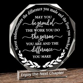 Thank You Gift Employee Appreciation Gifts Coworker Inspirational Acrylic Award Plaque Sign Retirement Gifts Office Table Decor Keepsake