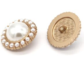 25mm Retro Women Coat Gold Metal Pearl Buttons, for Clothes, Sweaters, Blazer, Suit, Wedding Dress, Handmade DIY Crafts, Sewing Accessories(10pcs 25mm(1"))