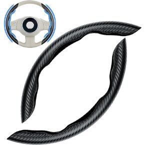 Azrra Car Steering Wheel Cover: Non-Slip Breathable Ergonomic Grip Grey Carbon Fiber Steering Wheel Cover - Car Wheel Cover for Men/Women Universal Fit for 99% Car Steering Wheels