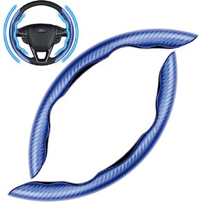 Azrra Car Steering Wheel Cover: Non-Slip Breathable Ergonomic Grip Grey Carbon Fiber Steering Wheel Cover - Car Wheel Cover for Men/Women Universal Fit for 99% Car Steering Wheels